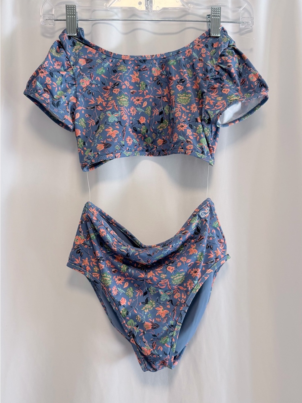 Vineyard Vines Girls Blue Floral Bikini 2 Piece Preppy Coastal Sz 8/10 NWOT